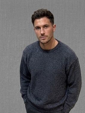 SEGRETO Vintage Italian Style Knit Sweater XL Charcoal Gray Wool Blend Crewneck